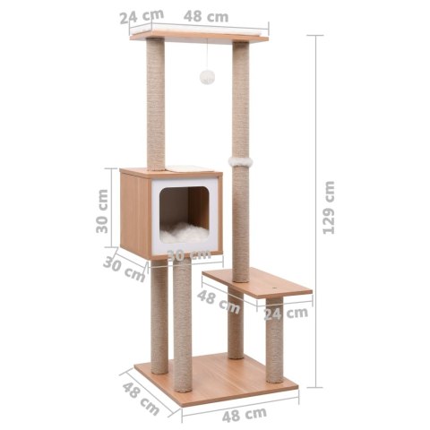  Drapak dla kota z sizalową matą, 129 cm