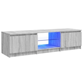  Szafka pod TV, z LED, szary dąb sonoma, 140x40x35,5 cm