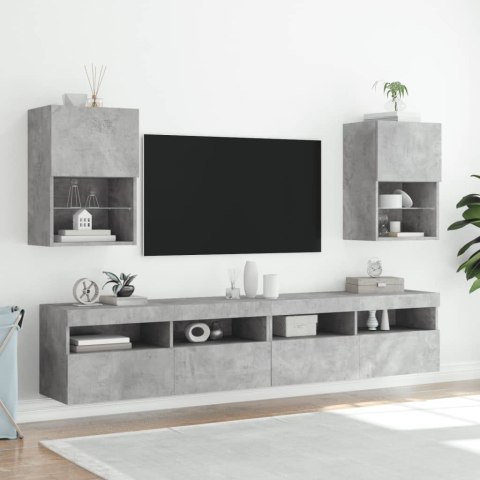  Szafka TV z LED, szarość betonu, 40,5x30x60 cm