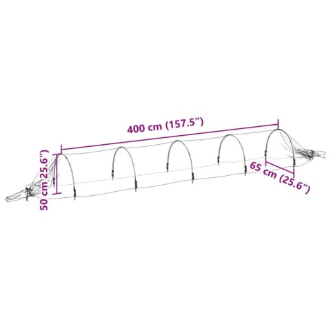  Tunele ogrodowe z siatki, 4 szt., 1,5x5 m, włókno szklane i PP