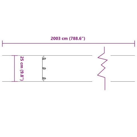  Obrzeża trawnikowe 20 szt. 25x103 cm Stal nierdzewna