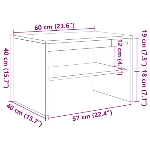  Szafka RTV Biała 60x40x40 cm Drewno klejone