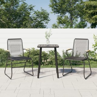  Krzesła ogrodowe, 2 szt., czarne, 58x59x85,5 cm, rattan PVC