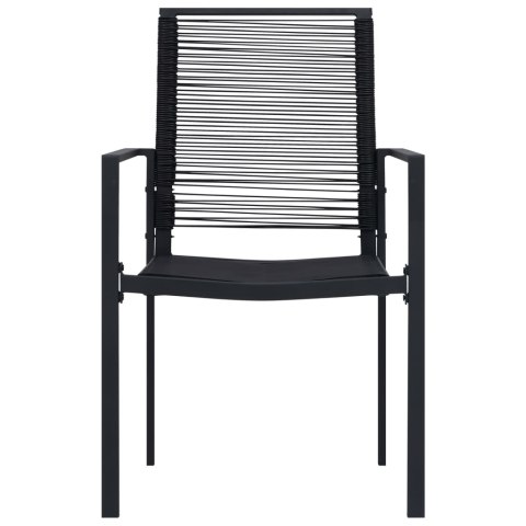  Krzesła ogrodowe, 2 szt., rattan PVC, czarne