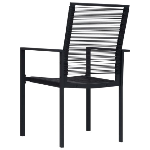  Krzesła ogrodowe, 2 szt., rattan PVC, czarne