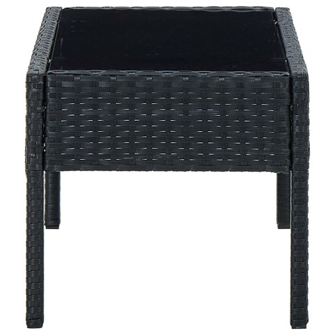  Stolik ogrodowy, czarny, 75x40x37 cm, rattan PE