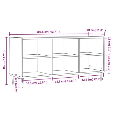  Szafka pod TV, szarość betonu, 103,5x30x50 cm