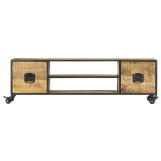  Szafka pod TV, 130 x 30 x 39 cm, lite drewno mango