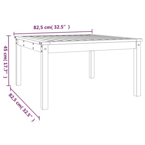  Stolik ogrodowy, szary, 82,5x82,5x45 cm, lite drewno sosnowe