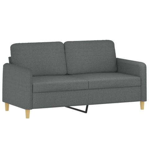  2-osobowa sofa z poduszkami, ciemnoszara, 140 cm, tkanina