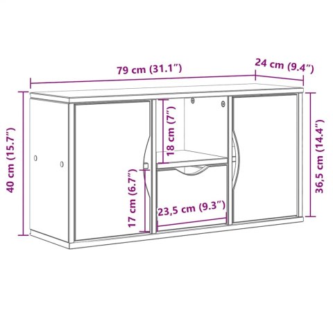  Szafka RTV z szufladą „ODDA" 79x24x40 cm Drewno lite sosnowe