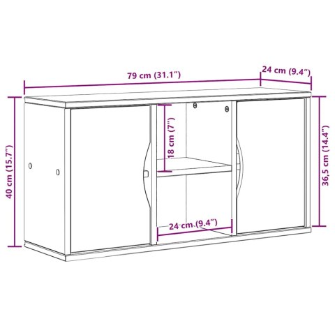  Szafka RTV „ODDA" 79x24x40 cm Drewno lite sosnowe