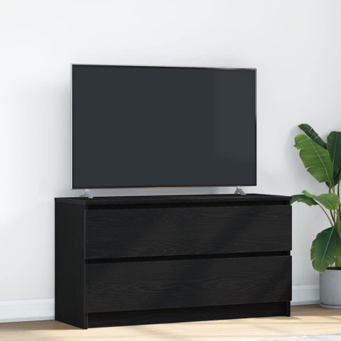  Szafka pod TV Czarna 100x35x54 cm Drewno klejone