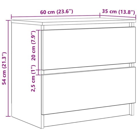  Szafka RTV Biała 60x35x54 cm Drewno klejone