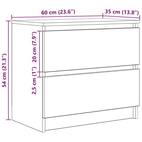  Szafka RTV Brązowy Dąb 60x35x54 cm Drewno klejone