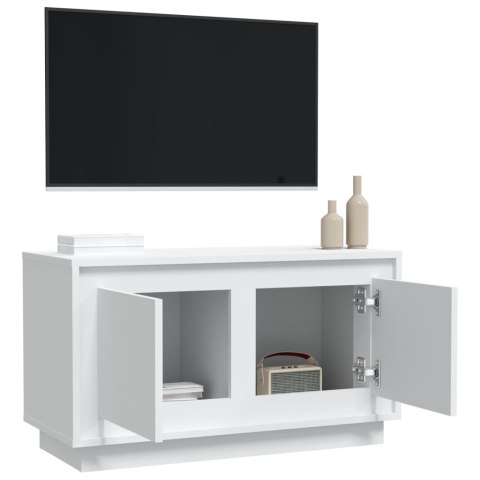  Szafka pod TV, biała, 80x35x45 cm, materiał drewnopochodny