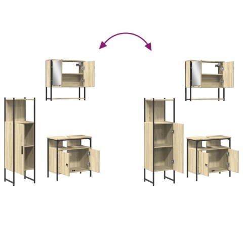  3-cz. zestaw mebli łazienkowych, kolor dąb sonoma