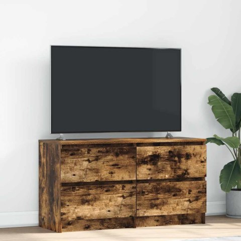  Szafka RTV Dąb wędzony 100x35x54 cm Drewno klejone