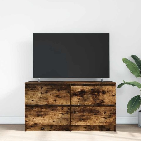  Szafka RTV Dąb wędzony 100x35x54 cm Drewno klejone