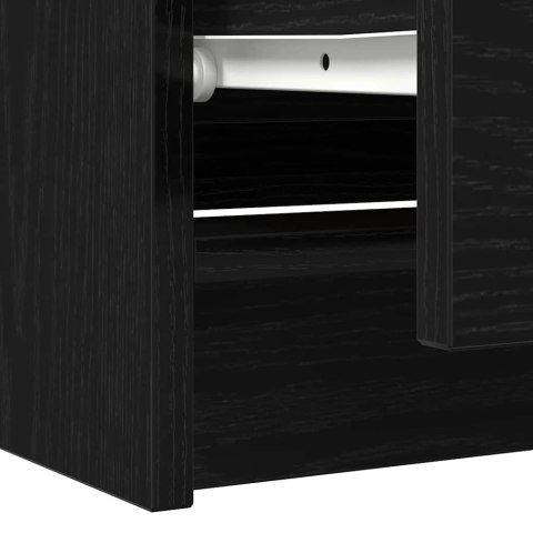  Szafka pod TV Czarna 100x35x54 cm Drewno klejone