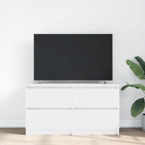  Szafka RTV Biała 100x35x54 cm Drewno klejone