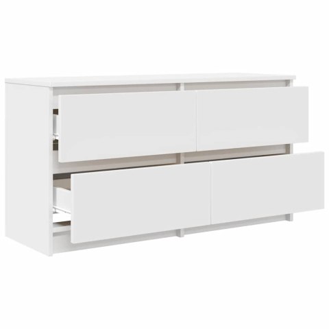  Szafka RTV Biała 100x35x54 cm Drewno klejone