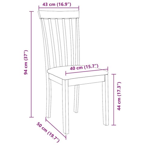  Krzesła do jadalni z poduszkami 2 szt. drewno lite guma
