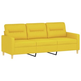 VidaXL Sofa 3-osobowa, jasnożółta, 180 cm, tapicerowana tkaniną