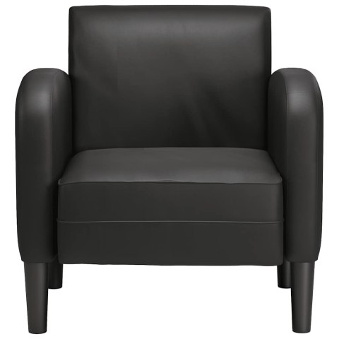  Sofa Fotel z Podłokietnikami Czarny 54 cm Skóra ekologiczna