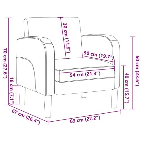  Sofa Fotel z Podłokietnikami Czarny 54 cm Skóra ekologiczna