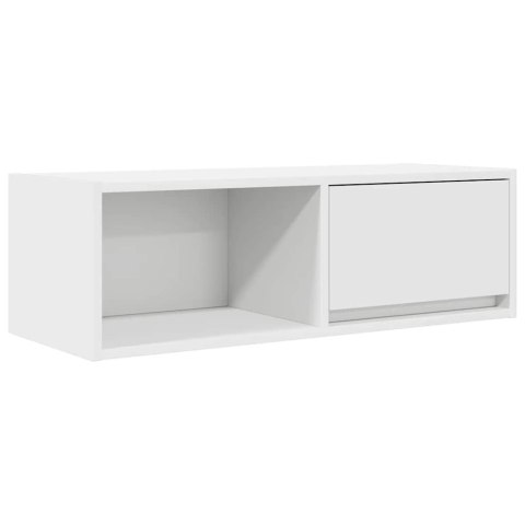  Szafka RTV Biała 80x31x25,5 cm Drewno klejone