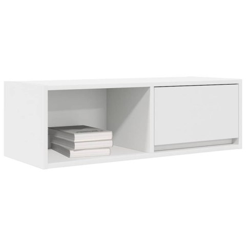  Szafka RTV Biała 80x31x25,5 cm Drewno klejone