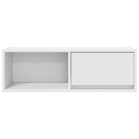  Szafka RTV Biała 80x31x25,5 cm Drewno klejone