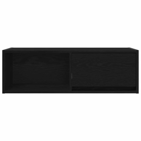  Szafka RTV Czarny Dąb 80x31x25,5 cm Drewno klejone