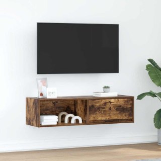  Szafka RTV Dąb wędzony 100x31x25,5 cm Drewno klejone