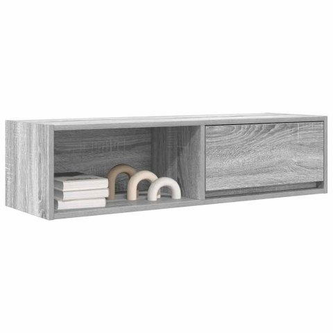  Szafka RTV Szara Sonoma 100x31x25,5 cm Drewno klejone