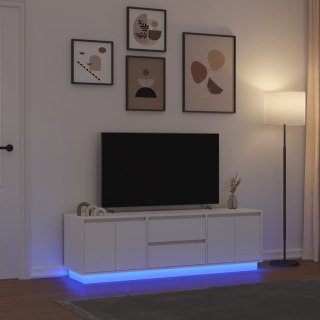  Szafka RTV z oświetleniem LED Biała 160,5x41x50 cm