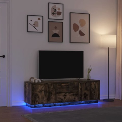  Szafka RTV z oświetleniem LED Dąb wędzony 160,5x41x50 cm