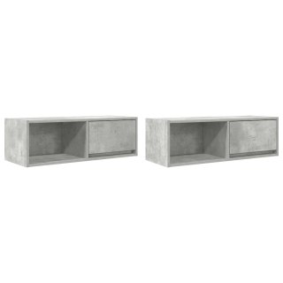  Szafki RTV 2 szt. Beton Szary 80x31x25,5 cm Drewno klejone