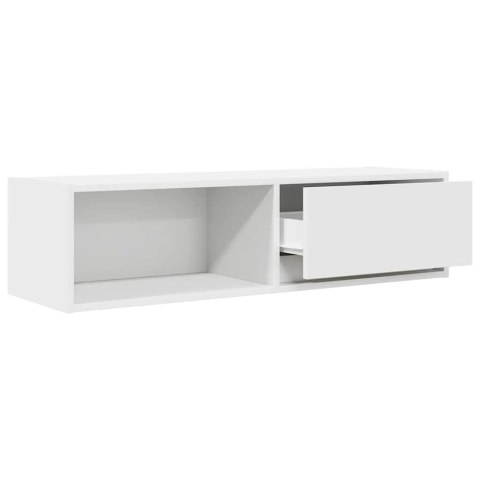  Szafka RTV Biała 100x31x25,5 cm Drewno klejone