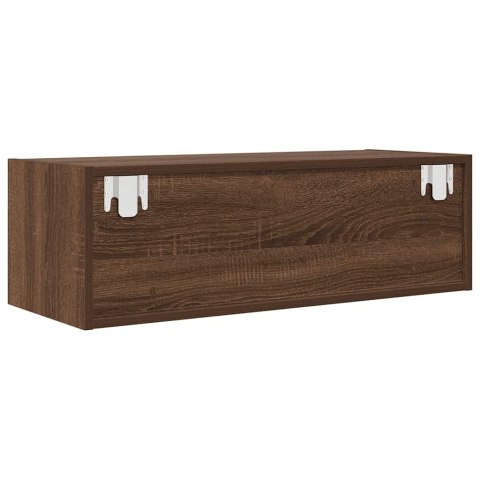  Szafka RTV Brązowy Dąb 80x31x25,5 cm Drewno klejone