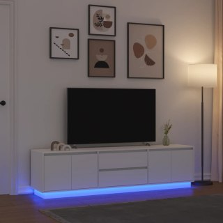  Szafka RTV z oświetleniem LED Biała 193,5x41x50 cm