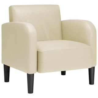  Sofa Fotel z Podłokietnikami Kremowy 54 cm Skóra ekologiczna