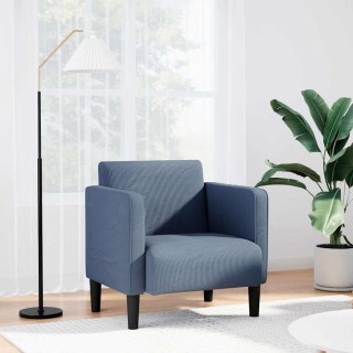  Sofa Fotel z Podłokietnikami Niebieski 54 cm Tkanina Corduroy