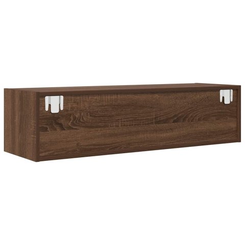  Szafka RTV Brązowy Dąb 100x31x25,5 cm Drewno klejone