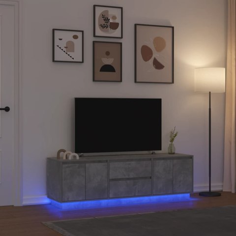  Szafka RTV z oświetleniem LED Beton Szary 160,5x41x50 cm