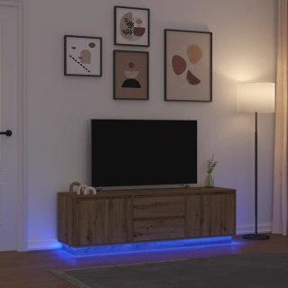  Szafka RTV z oświetleniem LED Dąb Artisan 160,5x41x50 cm