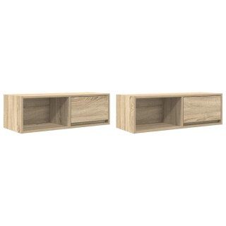  Szafki RTV 2 szt. Dąb Sonoma 80x31x25,5 cm Drewno klejone