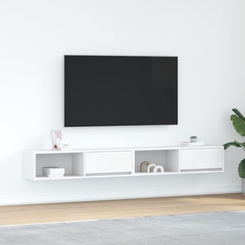  Szafki pod TV 2 szt. Białe 100x31x25,5 cm Drewno klejone