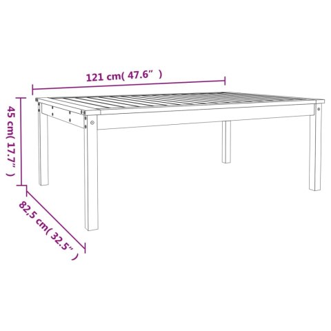  Stolik ogrodowy, 121x82,5x45 cm, lite drewno daglezjowe